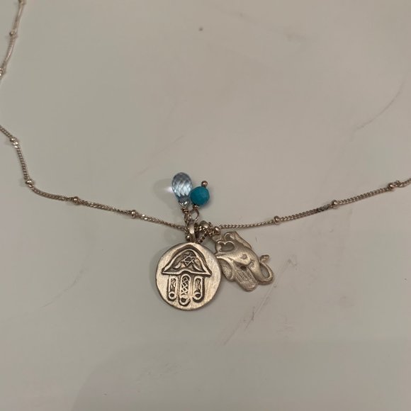Satya Ganesha Silver Turquoise Necklace - Picture 2 of 4
